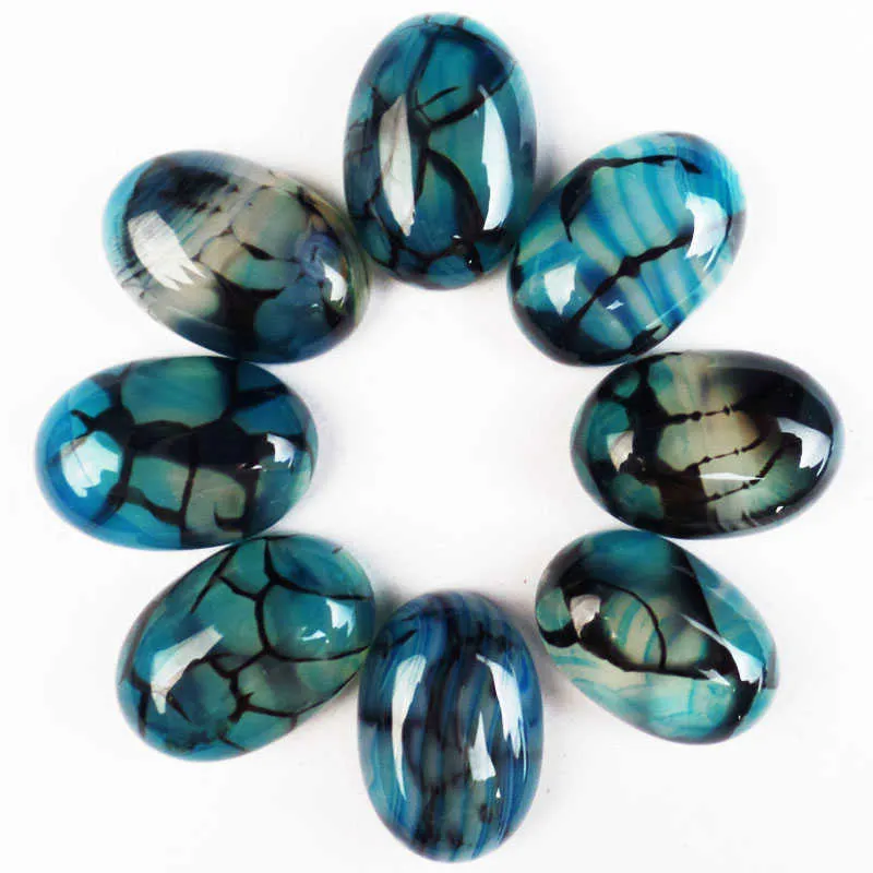 12 pezzi interi vene blu naturali agate cabochon cabochon ovale 17x12x6mm gioielli che producono accessori senza buco 2107204315536