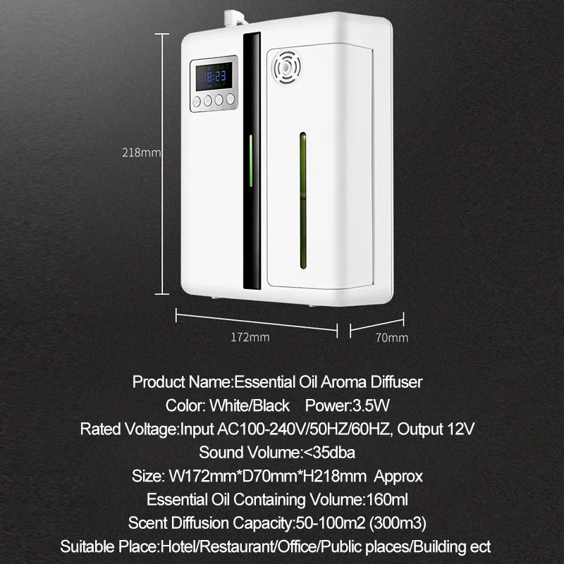 Intelligente Aroma -Duftmaschine ätherisches Öl Aroma Diffusor -Timing für das Haus El Office mit 160 ml Flasche Y2004167789036