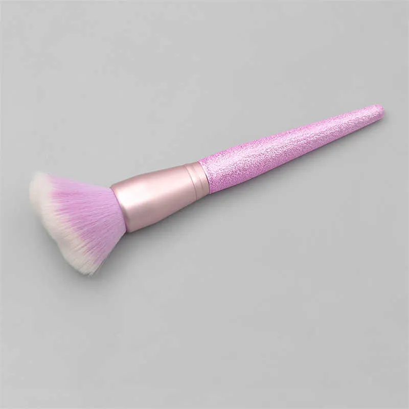 Personalized Large Fluffy Makeup Brush Acrylic Crystal Handle Cat-paw Head Cosmetic Tools For Face Powder And Blush