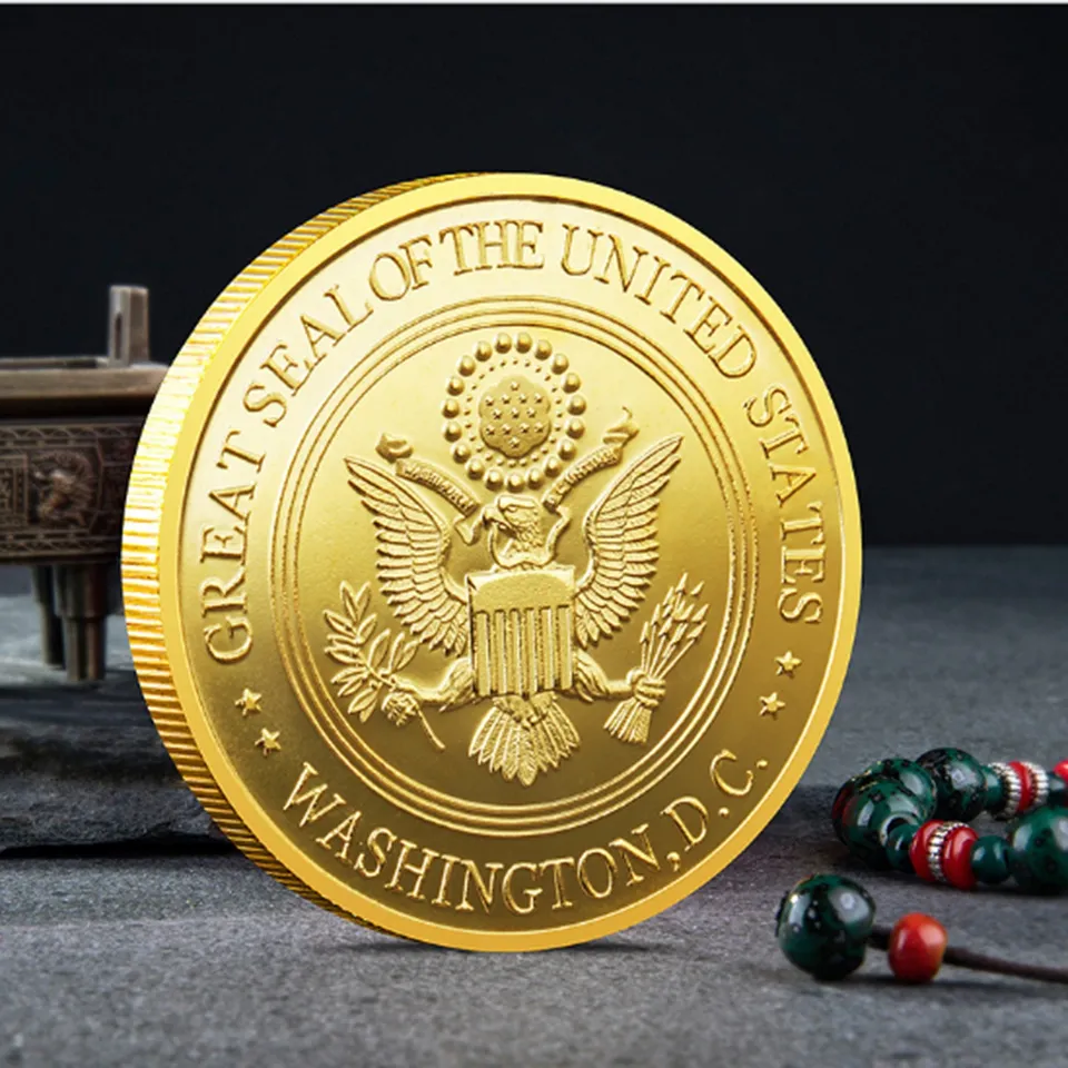 5st konstkonst och hantverk US Army Gold Plated Souvenir Coin USA Sea Land Air of Seal Team Challenge Coins Department Navy Military Badg2285885