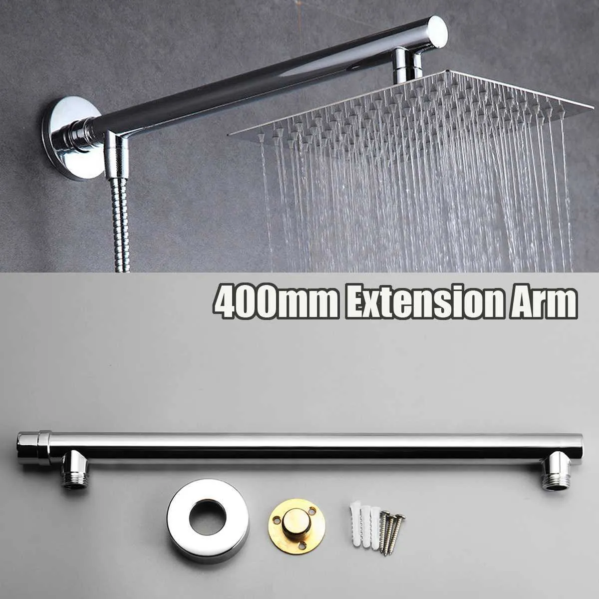 Wall Mounted Shower Head Shower Arm Wall Ceiling Mounted Shower Head Extension Arm Bathroom Tools Accessories 400mm 200925