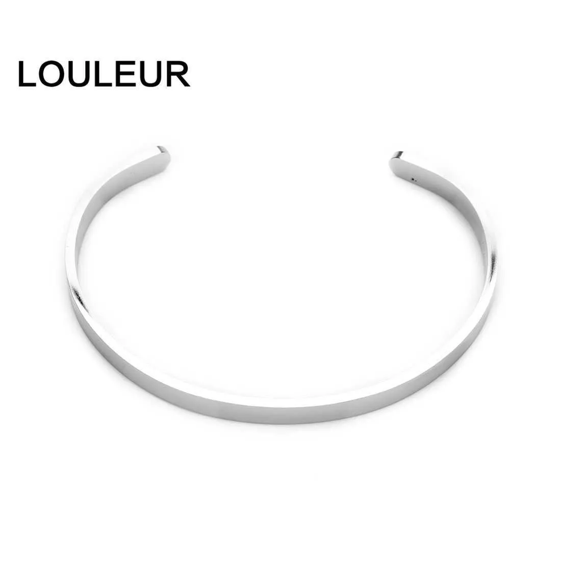 Louleur 6mm Bredd Håll Buck på rostfritt stål Bangle Lettering Smycken Mode Punk Men Smycken Armband Lettering Snidad Q0719