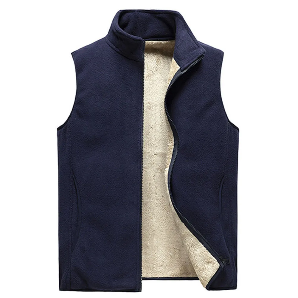 Automne Hiver Polaire Hommes Gilet Veste Casual Solide Noir Chaud Épais Grande Taille 8XL Hommes Sans Manches Gilet Gilet Gilet Campera 201120