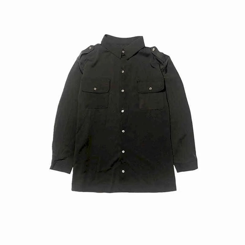gothic punk Black shirt women blouse Harajuku dark loose casual autumn tooling long sleeve student all-match top 210308