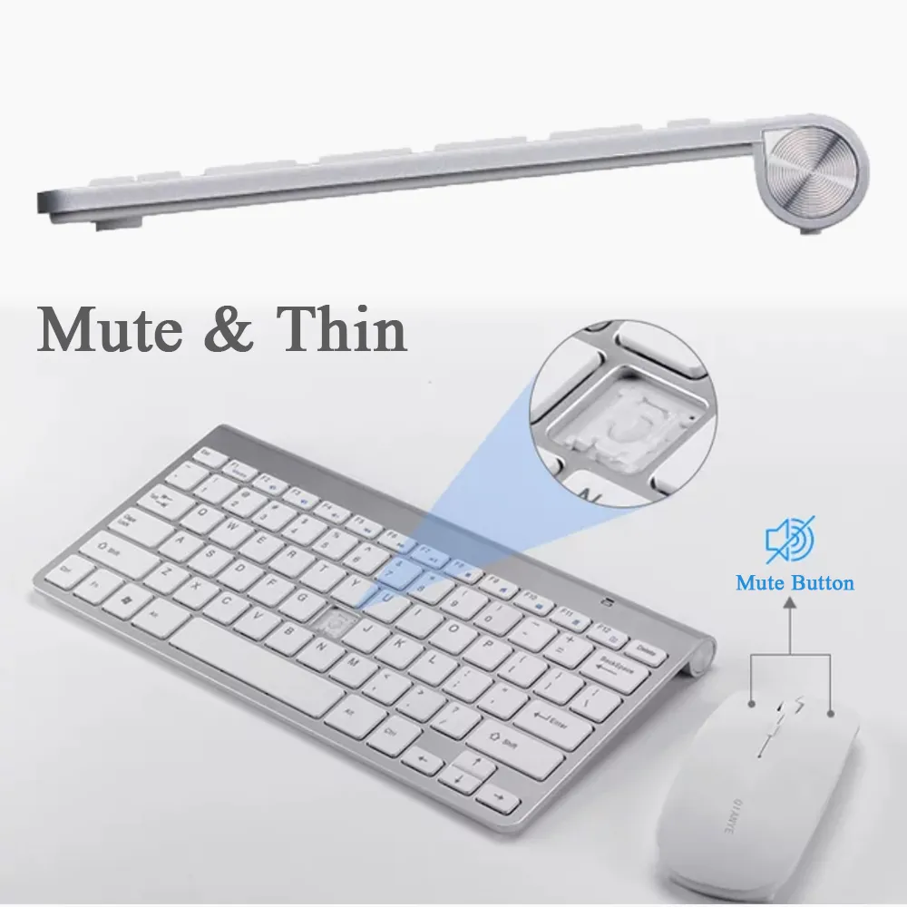 2.4G Combo Set Multimedia Wireless Keyboard and Mouse Notebook Laptop Mac Desktop PC TV Office Supplies