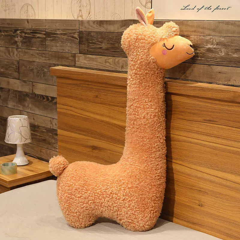 Bonito juguete de peluche de Alpaca, almohada japonesa para dormir, suave peluche de oveja, Llama, cojín de animales, muñecas, decoración de cama para el hogar, regalo 210728