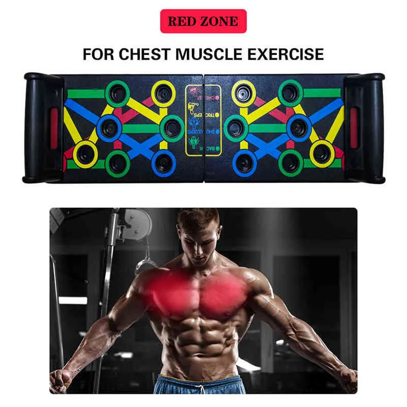14 I 1 Pushup Rack Board Training Sport Workout Fitness Gym Equipment Push Up Stand för ABS Abdominal Muscle Building Övning 29906407