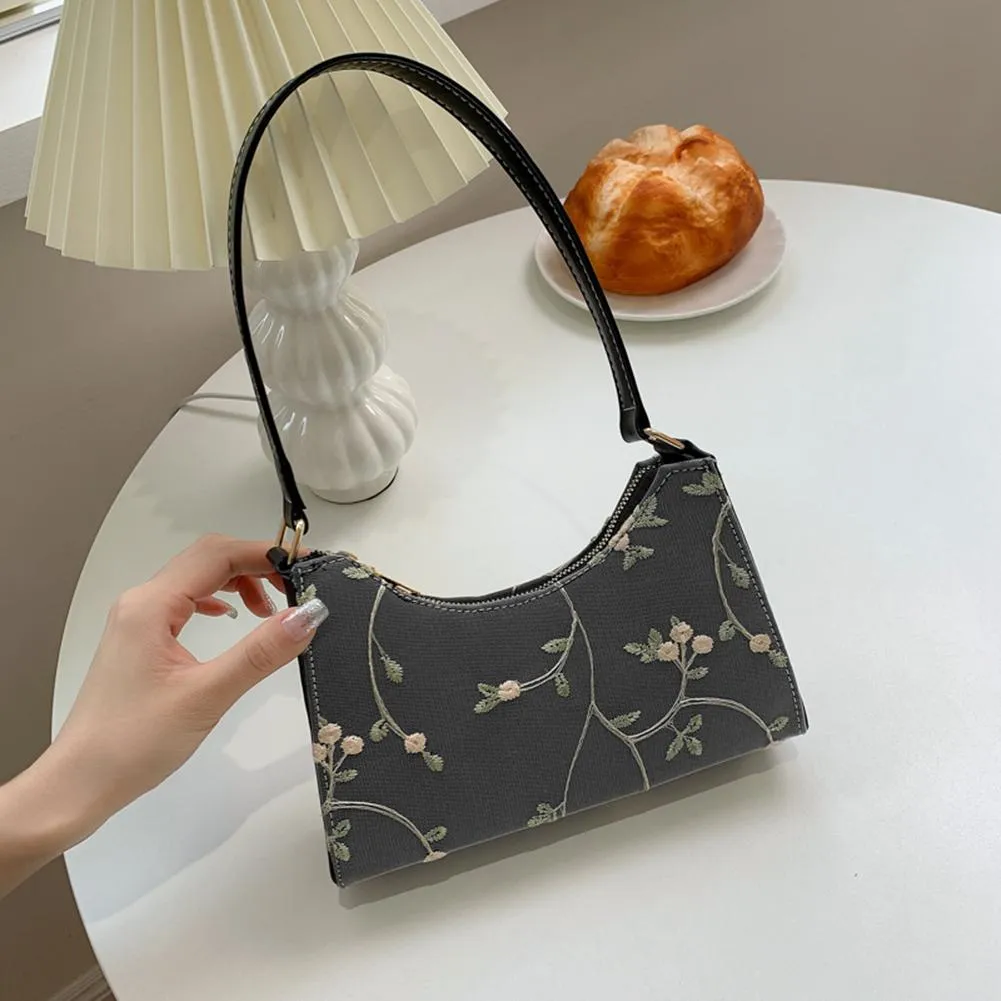 Hobo bag Summer Lace Floral Stitching Shoulder purses For Women 2021 Soft PU Leather Underarm Bags Beach Travel Handbag Girls Small Tote purse