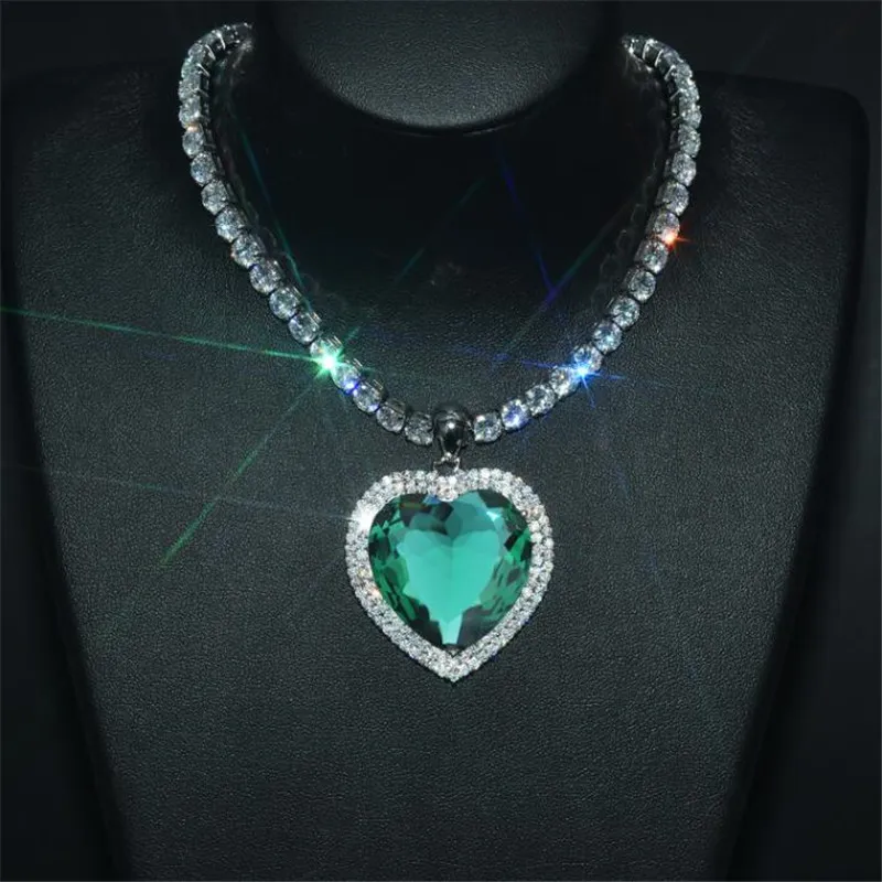 Ins Top Sell Infinity Brannd luksusowa biżuteria 925 srebrne srebrne oceaniczne serce wisiorek 18k biały złot