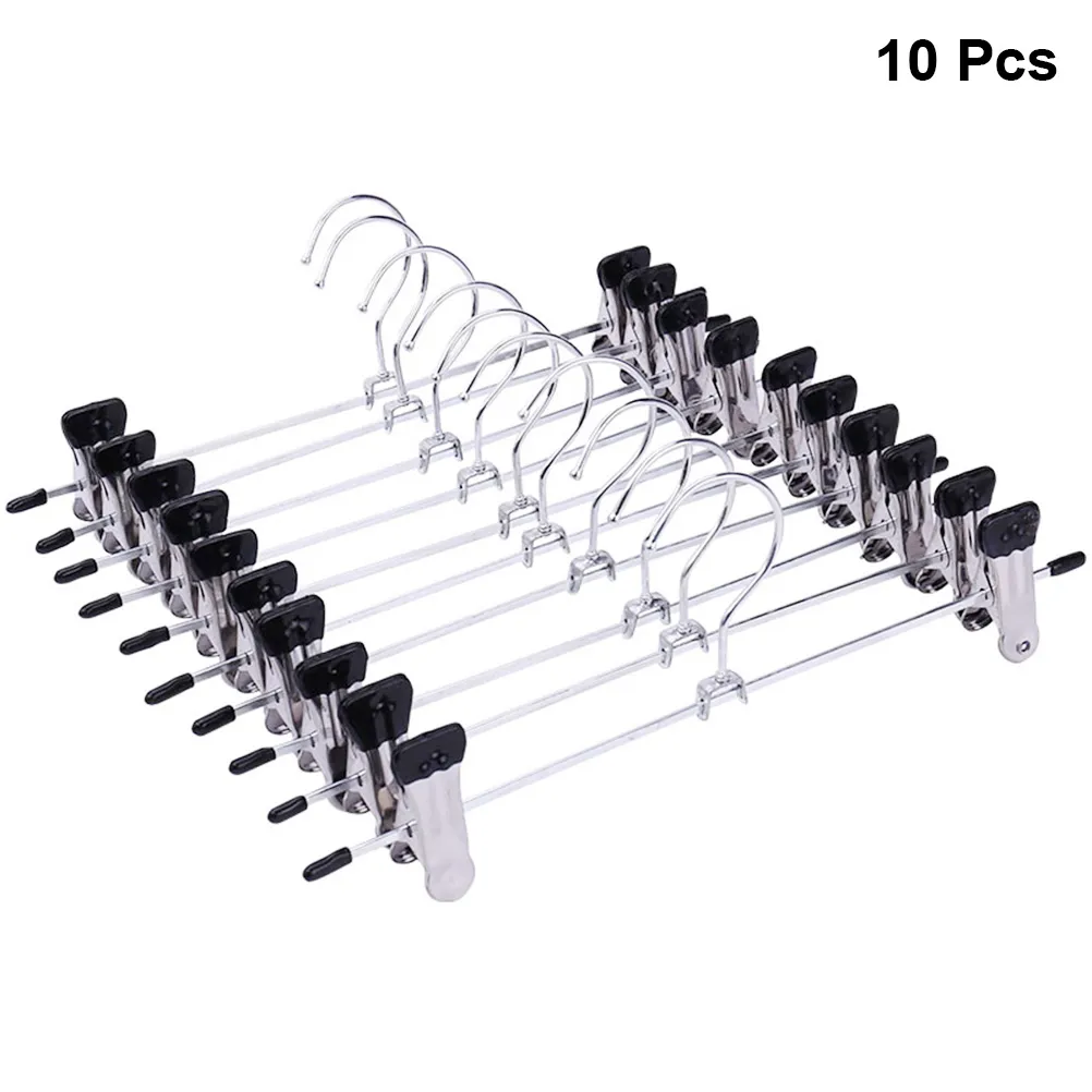 10pcs Coat Hangers Strong Clothes Hanger Drying Rack For Trouser Skirt Pants NonSlip Stainless Steel Hangers Drying Clothes8743431