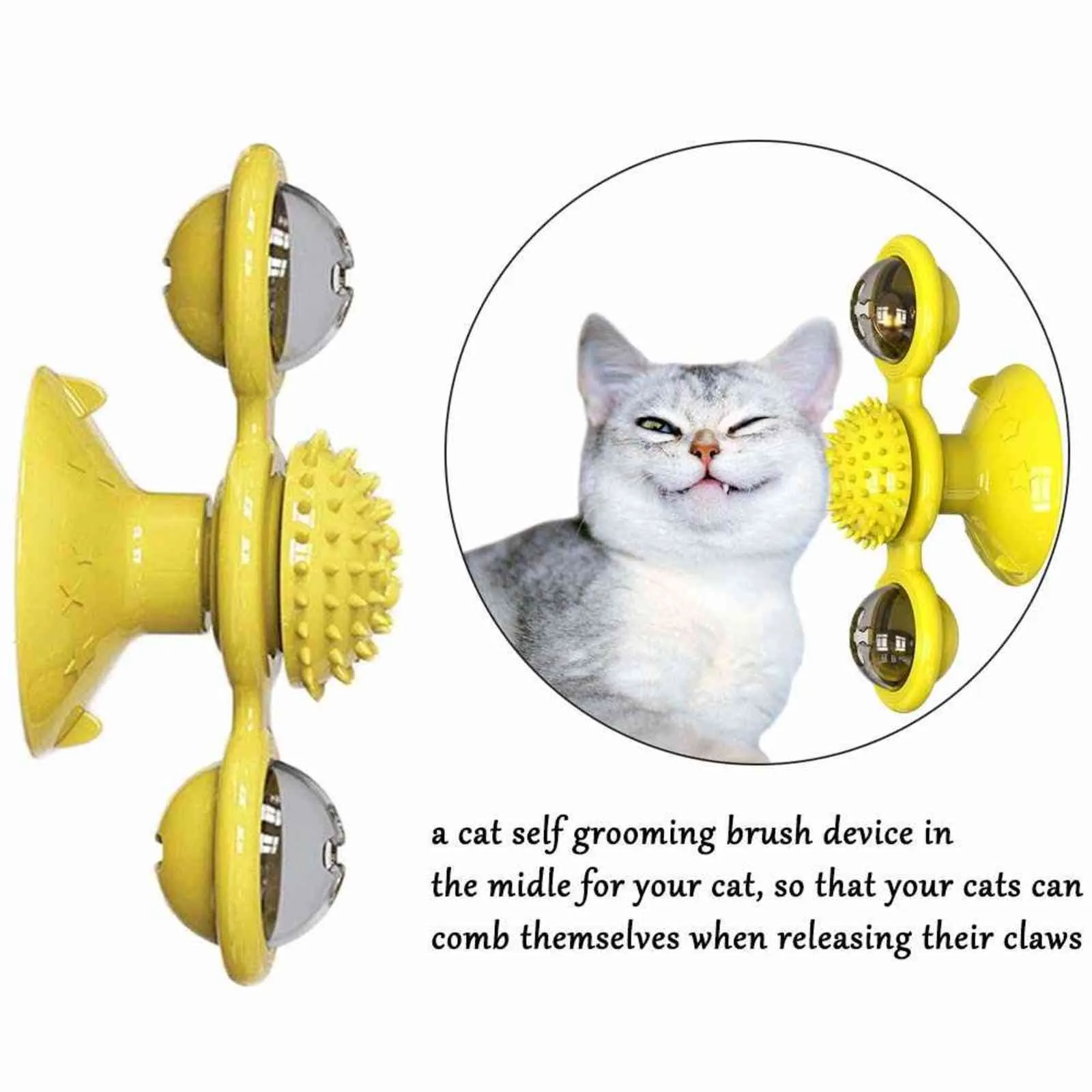 Pet Dog Cat Jouet Moulin à vent Brosse à dents avec Cataire Tourbillonnant Plateau Teasing Scratching Tickle Ball Puzzle Jouet Produits pour animaux de compagnie 211122