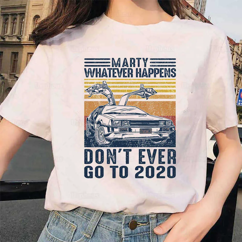 Unisex Retro Style Marty Whal Matting Dont nigdy nie idź do śmiesznej koszulki Time Travel Graphic Cotton Tees 210720