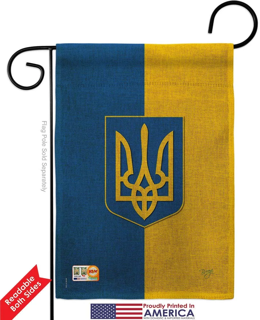 Breeze Decor Ukraine-Gartenflagge, regionale Nation, internationale Welt, Land, besonderes Gebiet, Hausdekoration, Banner, kleiner Hof, Geschenk, doppelseitig, hergestellt in den USA