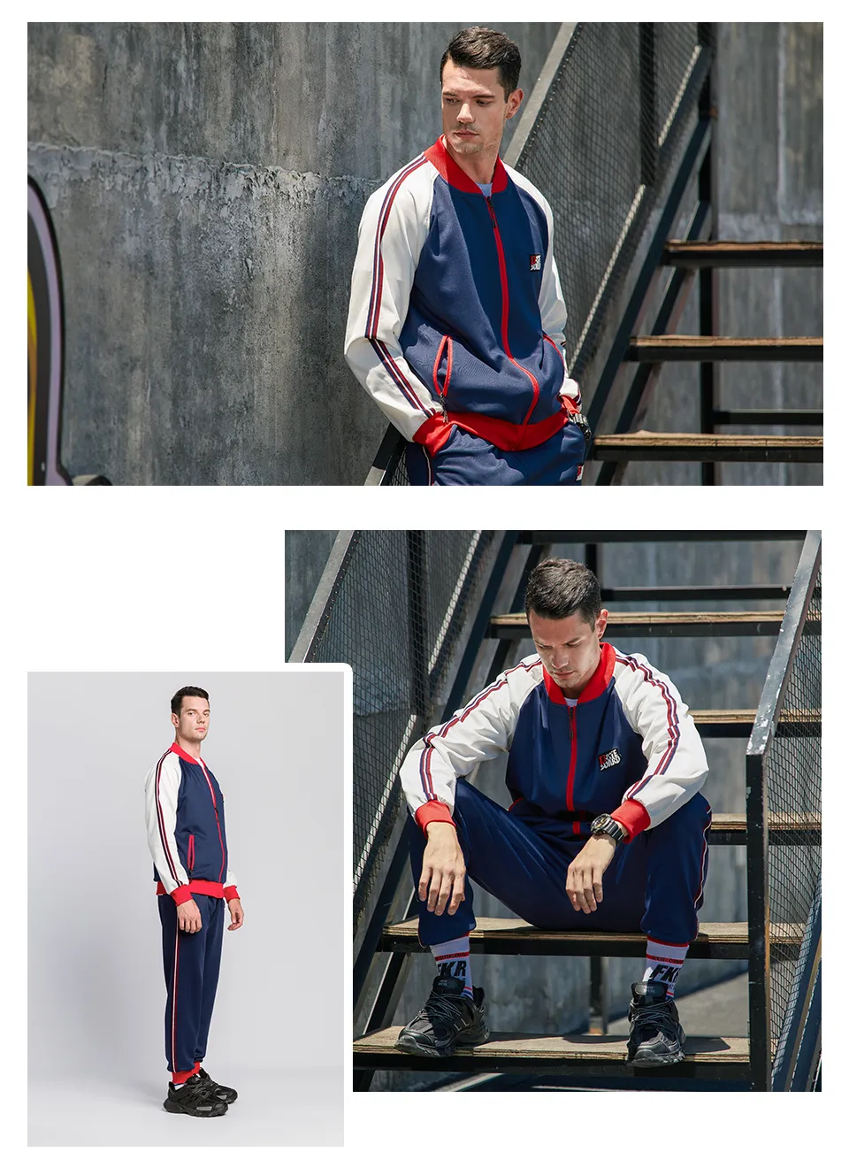 Mänkläder Set Autumn Winter Fitness Mens Sweatsuit Joggers Maned Zipper Hoodies Jackor Pants Male Tracksuit Patchwork 3XL4XL 201128