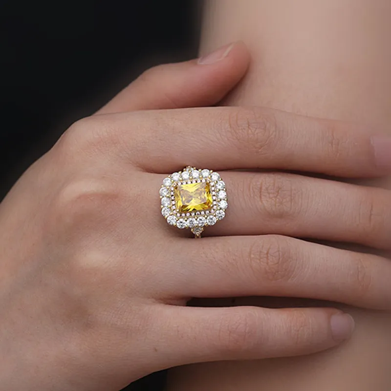 Oevas 100% 925 Sterling Silver Sparkling Bröllop Ringar för Kvinnor Party High Carbon Diamond Fine Smycken Gift
