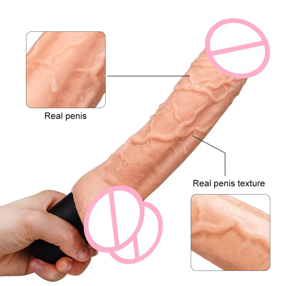 12 hastigheter stretch dildo vibrator onani g-spot vaginal stimulator uppvärmning stora realistiska penisvibratorer sexiga leksaker för kvinnor