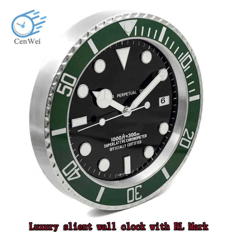 Супер бесшумные настенные часы Современный дизайн Большие дешевые настенные часы Часы на стене Календарь из нержавеющей стали Светящиеся часы Лучший подарок X0726