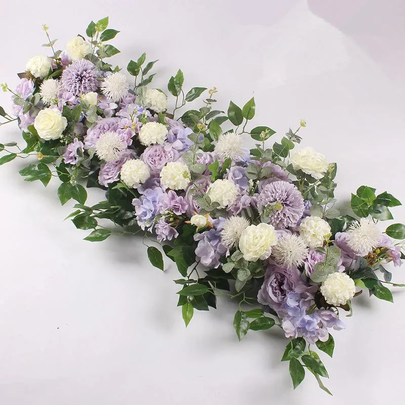 DHL Decorative Flowers 50CM DIY Wedding Flower Wall Arrangement Supplies Silk Peonies Rose Artificial Row Decor Iron Arch Backdrop289f