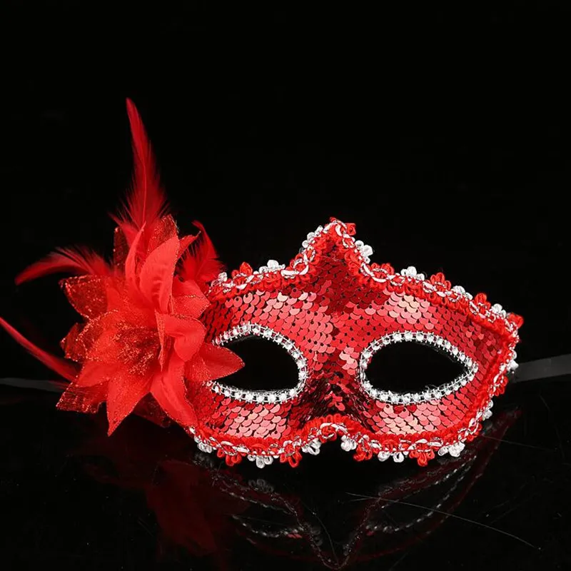 colorido lantejantes flor mulheres meninas masquerade máscara de bola de dança festa de aniversário carnaval adereços