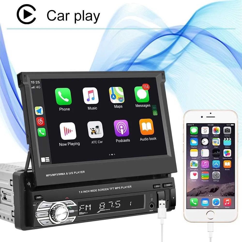 2 Din Autoradio Apple Carplay Android Auto Stereo Receiver Touchscreen MP5 Multimedia Player Bildschirm AHD Autoradio