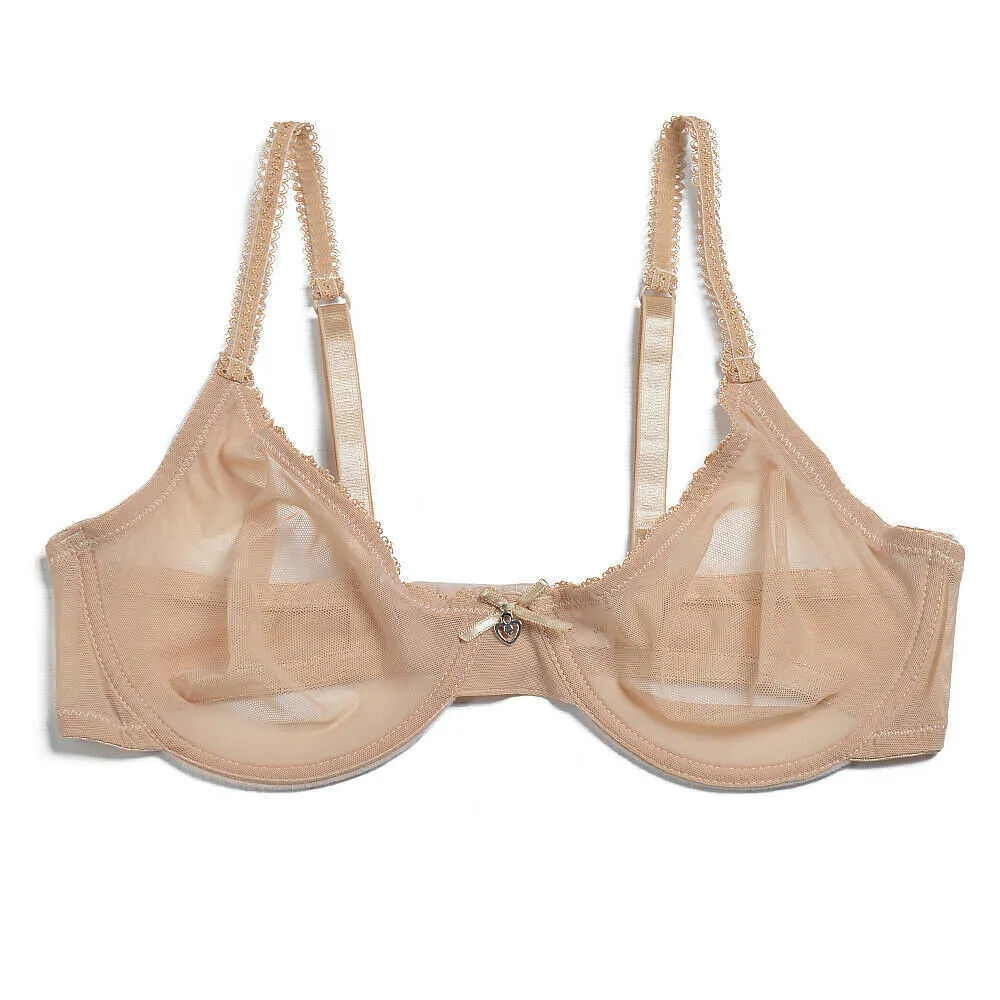 Reggiseno da donna trasparente trasparente con rete di garza trasparente Reggiseni ultra sottili B C D E F 75 80 85 90 95 100 US EU UK Drop 211012