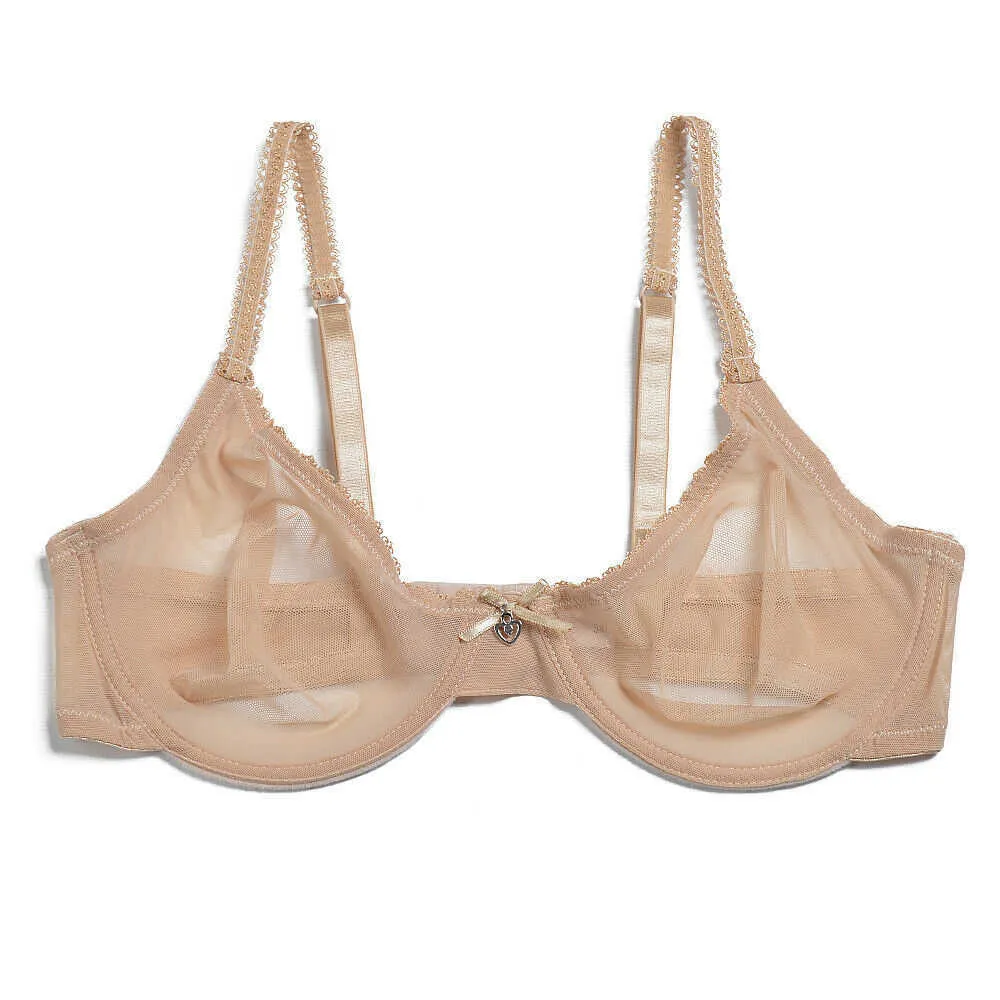 Women Hollow bra see through sexy gauze mesh transparent ultra thin Bras B C D E F 75 80 85 90 95 100 US EU UK Drop 211012