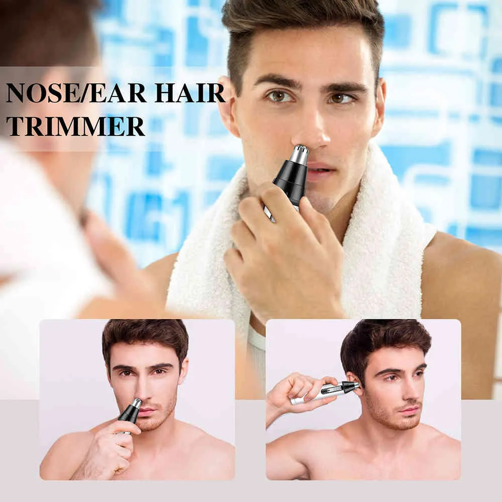 Tondeuse électrique 4 en 1 pour hommes, rasoir pour le nez et les oreilles, épilation de la barbe et des sourcils, Machine de rasage et de coupe, dispositif à usage domestique
