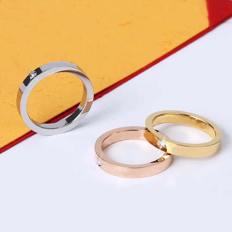 Anello da amore in acciaio al titanio da 4 mm, design di alta qualità, coppia di anelli in oro rosa, gioielli di moda, confezione originale 229F