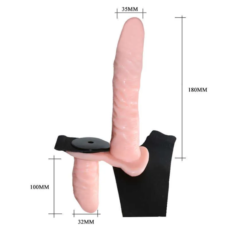 Ultra Elastic sele dubbel dildo realistisk strapon vagina vibratorer erotiska produkter sexleksaker för kvinnor vuxna maskinbutik 210626136840
