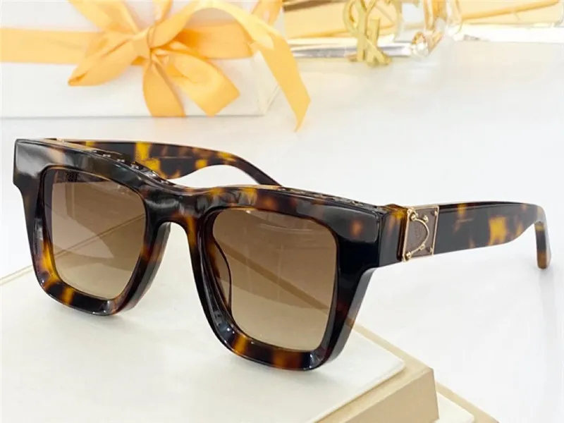 98120 Новые популярные солнцезащитные очки для мужчин, модные квадратные простые линзы с UV 400 покрытием, зеркальные линзы, цветная оправа, поставляются в упаковке 98274G