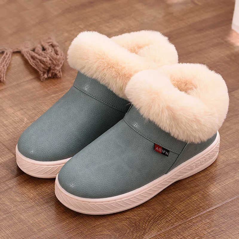 Moda donna stivali invernali caldo pu pelle impermeabile peluche scarpe da casa uomo coppia ragazzi ragazze casa indoor outdoor botas mujer 210911