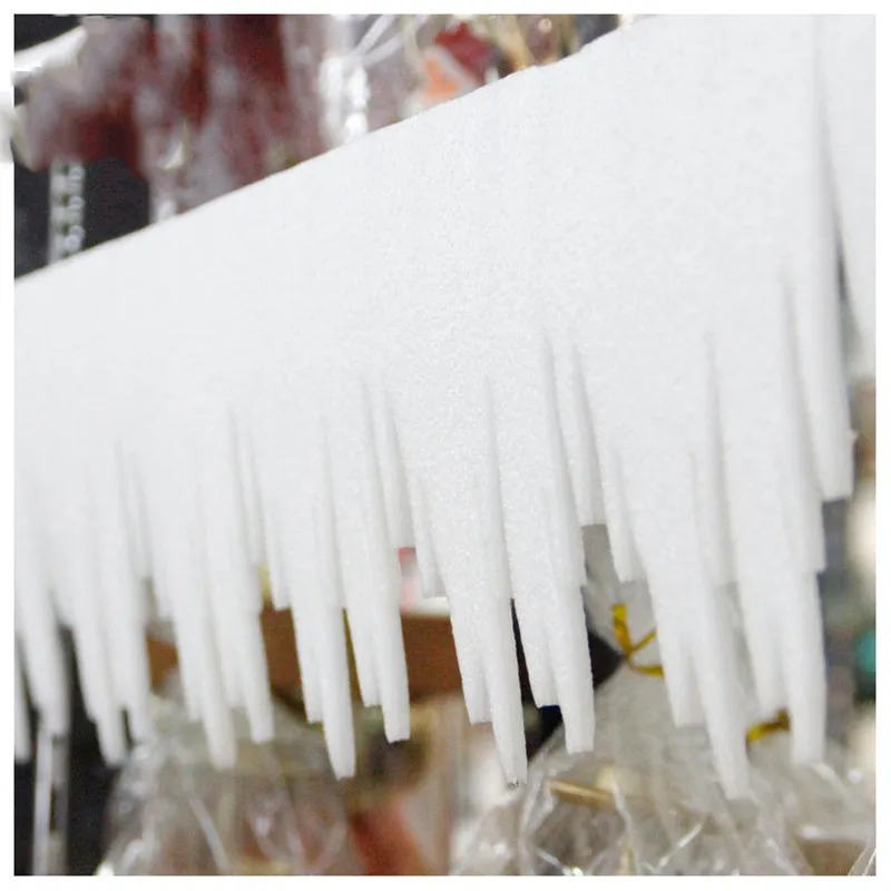 lot White Foam Ice Strip Icicle Pendant Decorations Merry Christmas Ornaments Snow Decor for Wall Y201020