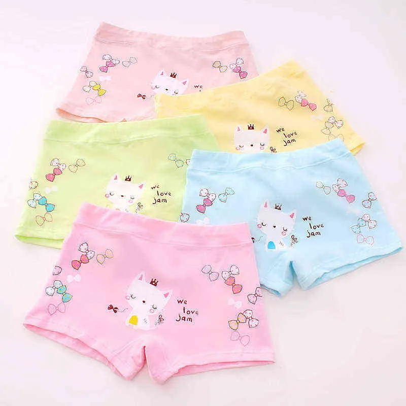 arrived Girls Underwear Fashion Kids cotton character children short boxer panties 2-11year 211122