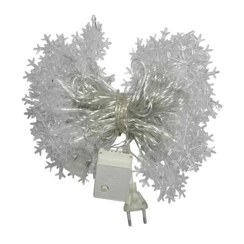 LED Fiocco di neve Luci stringa Neve Fata Ghirlanda Decorazione l'albero di Natale Capodanno Camera San Valentino Batteria Plug Operated Y201020