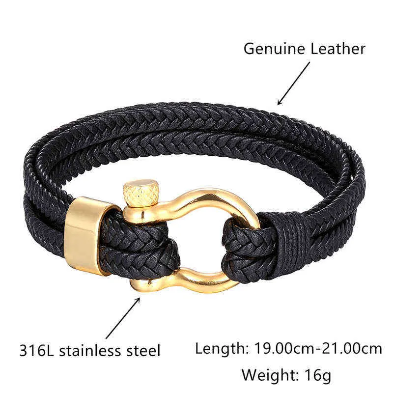 Neue Einfache Mode Armbänder Männer Schwarz Mehrere Leder Armband Edelstahl Männlichen Armreifen Armband Schmuck Geschenke Pulseira58573830815