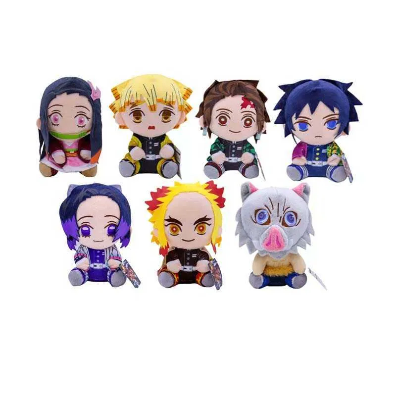 11stDemon Slayer Plyschleksaker 20cm Kimetsu No Yaiba Kamado Tanjirou Tomioka Giyuu Agatsuma Zenitsu Douma Sabito stoppade docka H0824