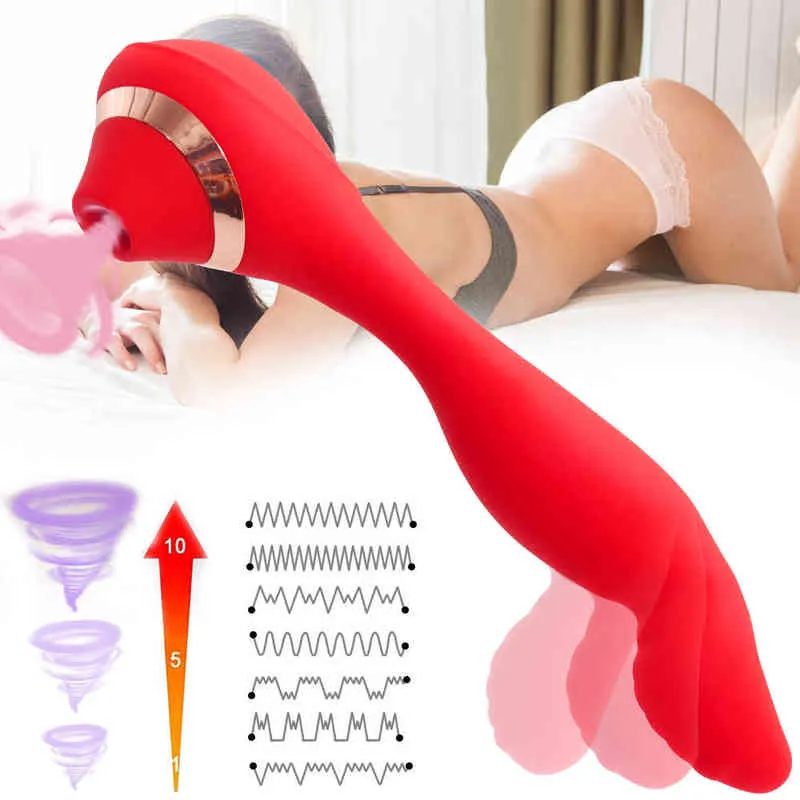 NXY Vibratoren Schneller Orgasmus Klitoris Stimulator Starke Anziehungsvibrator Doppelmotordildo Vaginal- und G-Punkt-Massagegerät Gay Masturbationsgerät Sex 0112