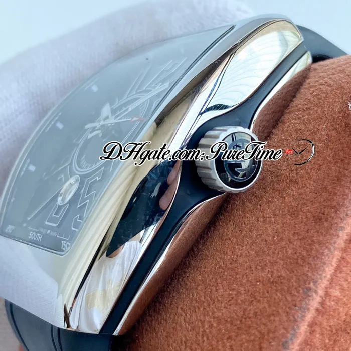 Vanguard v 45 sc dt automatyczna męska zegarek Rose Gold Black Diar Big White Liczba Markery gumowe skórzane paski zegarki 3 style Puret259o