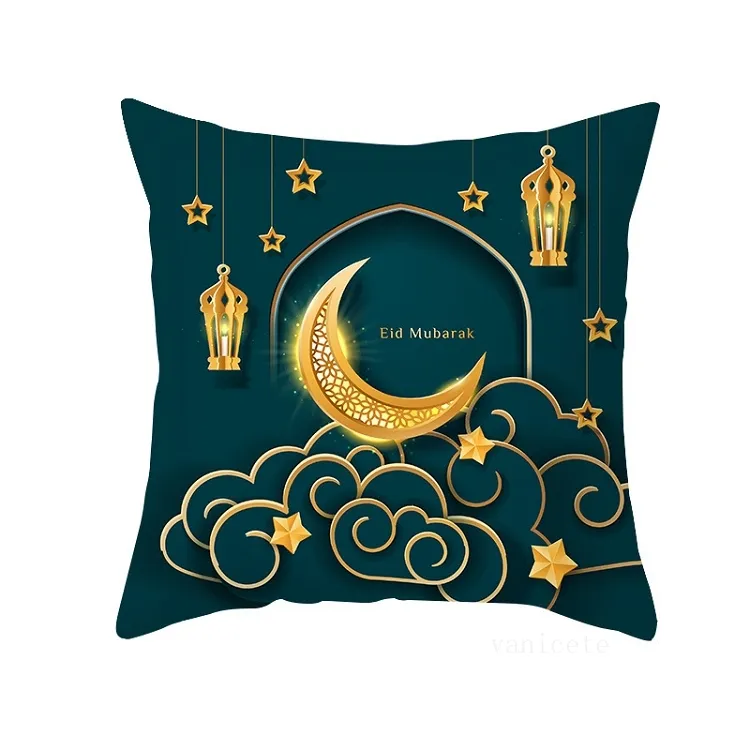 Ins Ramadan Taie d'oreiller ciel étoilé lune Ramadan coussin de chevet taie d'oreiller Ramadan décoration T2I53226