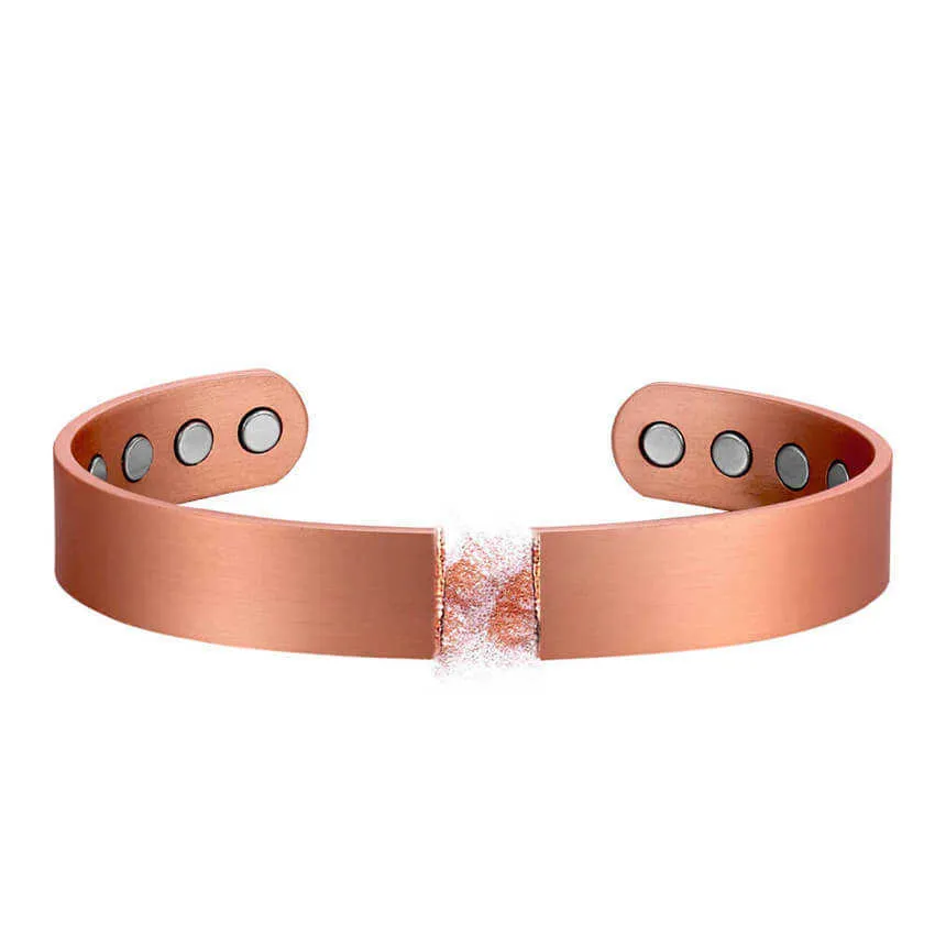 Bracelet Magnétique Cuivre Style Classique Manchette Bracelets Réglables Femme Santé Arthrite Guérison Bracelets En Cuivre pour Hommes 8 Aimants Q0717