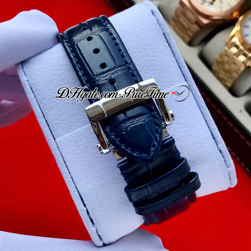 Mega Yacht 44mm 6319-305 Эмалевая 3D Автоматическая турбиллинская мужская мужчина часы розового золота синий белый циферблат коричневый кожаный ремешок 2021 часы Pure2594