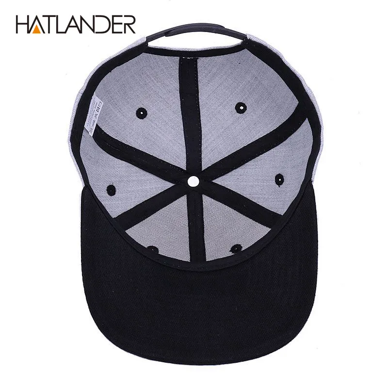 Hatlanderoriginal gri serin hip hop kapağı erkekler kadın şapkalar vintage nakış karakter beyzbol kapakları gorras planas kemik snapback 21301s