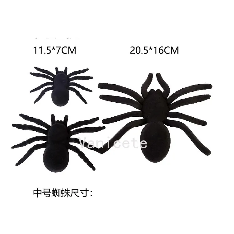 Decorazione feste di Halloween breve peluche ragno nero decorazione simulazione puntelli giocattoli trucco parodia realistica T2I52420