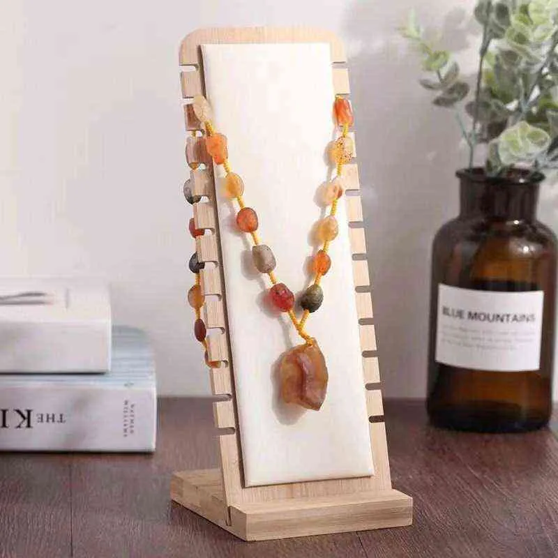 Бамбуковая подставка для ювелирных изделий ожерелье деревянный несколько мольберт витрина держатель для s 211105