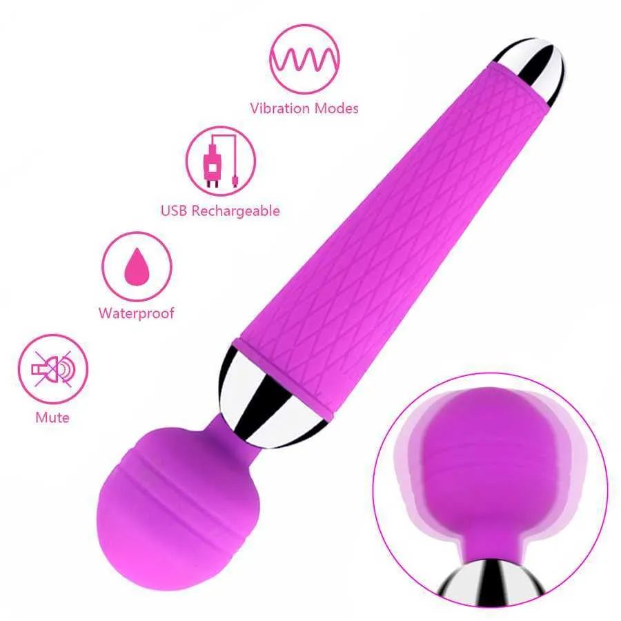 Av Vibrators Magic Clit Wand pour les femmes Clitoris Stimulator Massager Adult Sex Toys Pour Adultes Jeu 210623