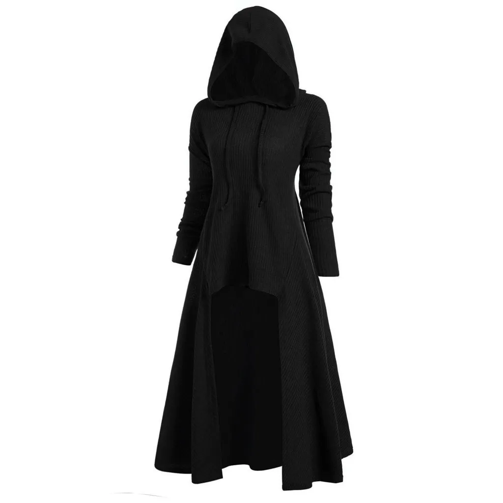 Sweat-shirt à capuche gothique pour femmes, plus la taille, manteau vintage, haut et bas, hauts surdimensionnés, vêtements d'extérieur pour femmes, 201102
