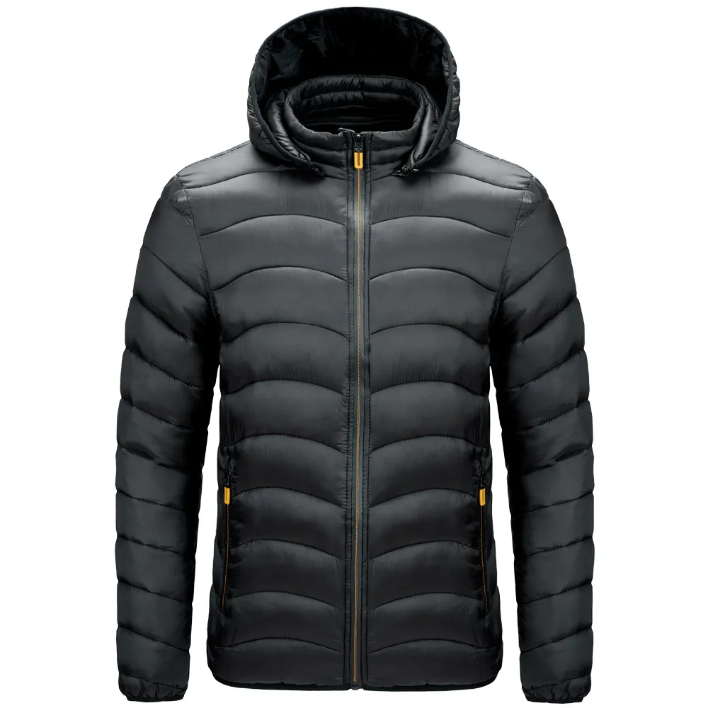 Ultralight Black Mens вниз бренд одежда повседневная теплый воротник с капюшоном пальто осени зимние куртки Parkas мужские ветровки