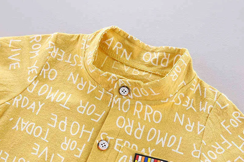 Mode Jungen Baby Sommer Brief Kleidung Set Print Kurzarm Shirt + Hosen für Kleinkind Jungen Kleidung 1 2 3 4 jahre G220310
