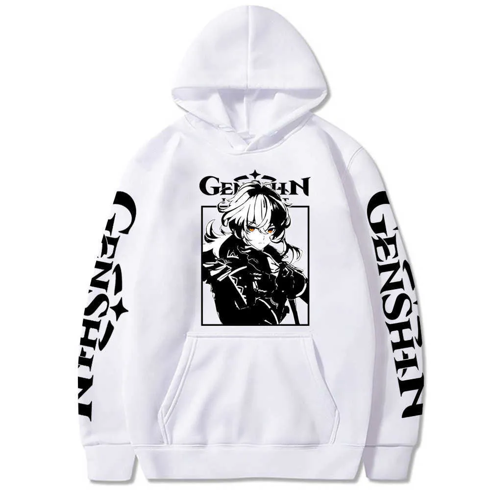 Hot Game Genshin Impact Hoodie pour Hommes Femmes Manches Longues Anime Manga Diluc Pull Tops Cadeau Y0901