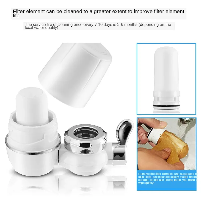 Tap Water Purifier Kitchen Faucet Washable Ceramic Percolator Mini Water Filter Filtro Rust Bacteria Removal Replacement Filter T200805